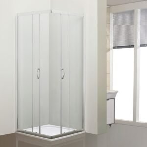 CABINE D'ANGLE 78X90 VERRE TRANSPARENT 4 MM PROFILE CHROME HT 190 CM