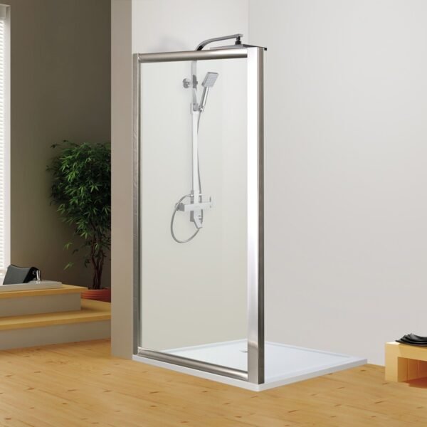 PAROI LATERALE FIXE ESPACE 66/68 CM PROFILE CHROME VERRE TRANSPARENT – Image 1