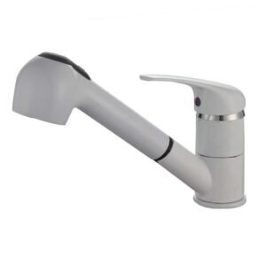 MITIGEUR EVIER AVEC DOUCHETTE BLANC CORPS DE 50 CARTOUCHE 40 /S COQUE