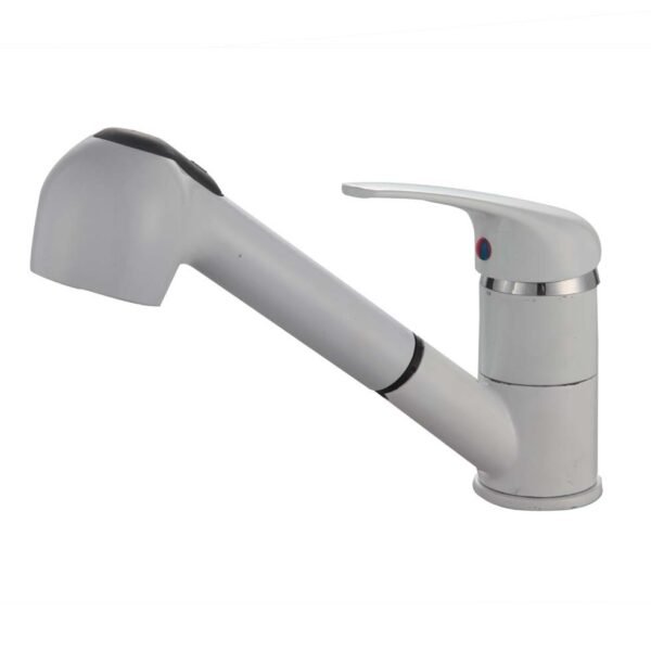 MITIGEUR EVIER AVEC DOUCHETTE BLANC CORPS DE 50 CARTOUCHE 40 /S COQUE – Image 1