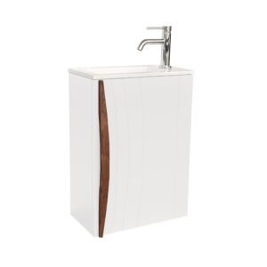 CAISSON MEUBLE LAVE-MAINS DAHLIA BLANC LAQUE MAT REVERSIBLE