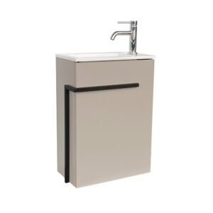 CAISSON MEUBLE LAVE-MAINS CIMON QUARZO MAT OUVERTURE A GAUCHE