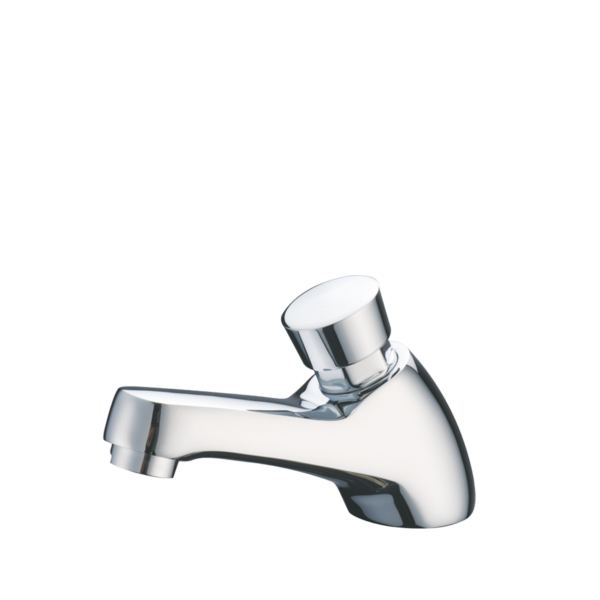 ROBINET LAVABO CHROME A POUSSOIR – Image 1