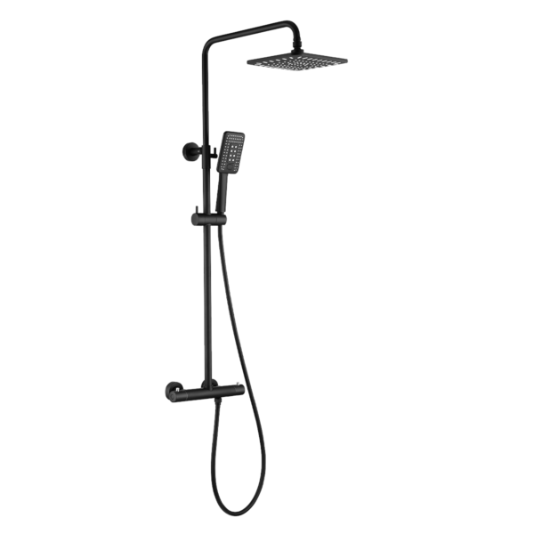 COLONNE DE DOUCHE THERMOSTATIQUE NOIRE  CARRE D'EAU 26X19.5 – Image 1