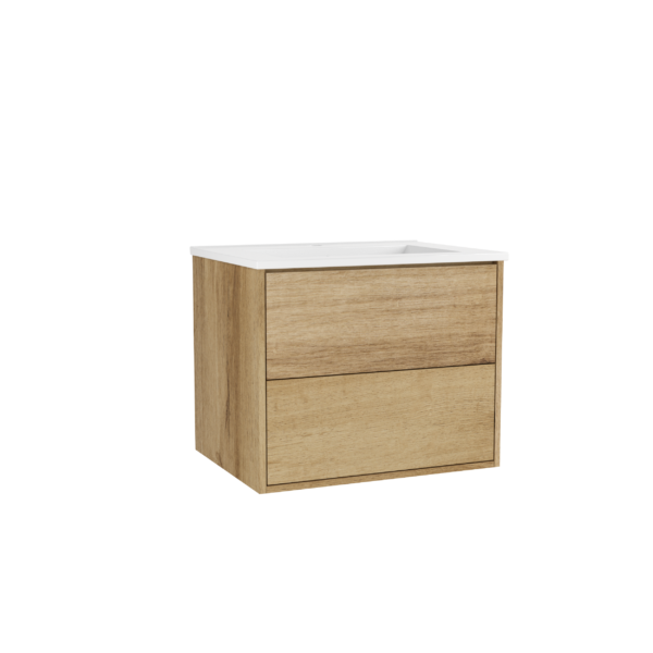 CAISSON DE MEUBLE GAMMA 600 CHENE DORE 2 TIROIRS PUSH – Image 1