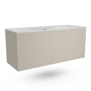 CAISSON DE MEUBLE 1200 FREGATE SATINE SABLE SIMPLE VASQUE CENTREE S P