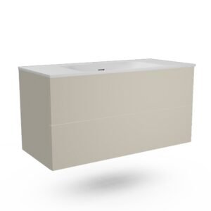 CAISSON DE MEUBLE 1000 FREGATE SATINE SABLE SIMPLE VASQUE SS POIGNEE