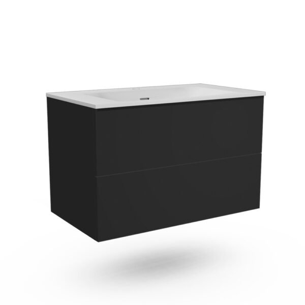 CAISSON DE MEUBLE 800 FREGATE NOIR VELOURS SIMPLE VASQUE SANS POIGNEE – Image 1