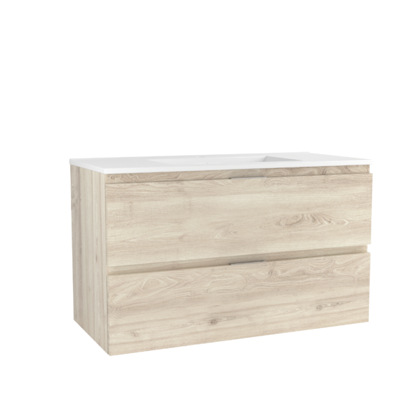 CAISSON DE MEUBLE CITY 1000 CHENE CLAIR 2 TIROIRS – Image 1