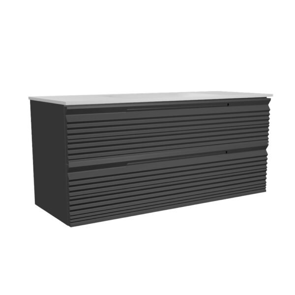 CAISSON DE MEUBLE 1200 SATINE ANTHRACITE DUNE 2 TIROIRS SIMPLE CUVE – Image 1