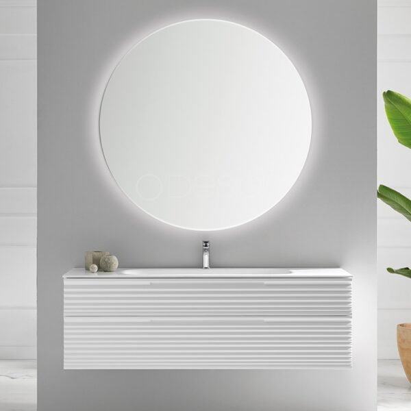 CAISSON DE MEUBLE 1000 SATINE BLANC DUNE 2 TIROIRS SIMPLE VASQUE – Image 1