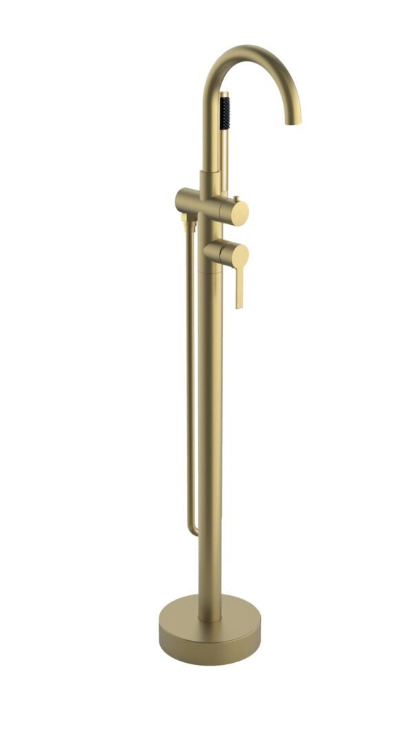 MITIGEUR BAIN/DOUCHE SUR PIED OR BROSSE SERIE FIGARO – Image 1