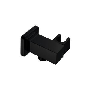 CONNECTEUR-SUPPORT DOUCHETTE MURAL CARRE NOIR MAT
