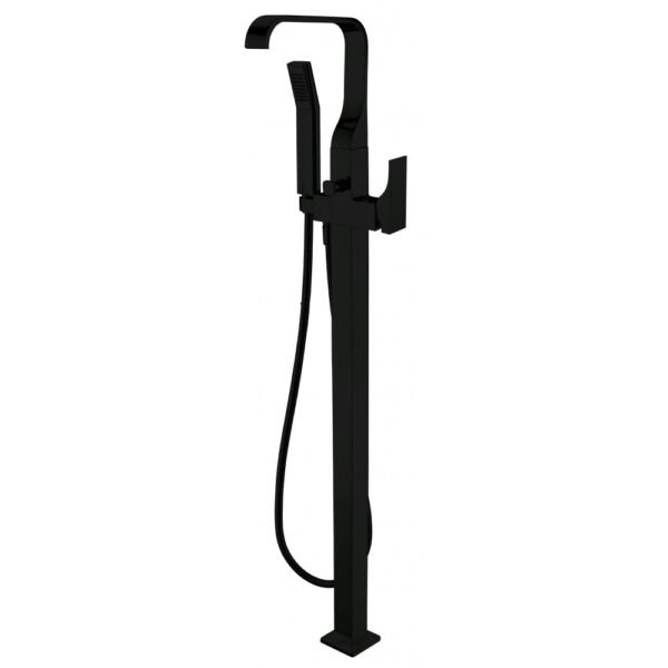 MITIGEUR BAIN/DOUCHE NOIR SERIE NEWPORT SUR PIED – Image 1