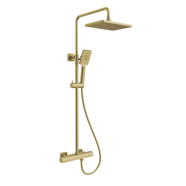 COLONNE DE DOUCHE THERMOSTATIQUE OR BROSSE SERIE HAXO – Image 1