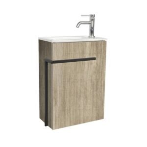 CAISSON MEUBLE LAVE-MAINS CIMON VERT MUSGO MAT OUVERTURE A GAUCHE