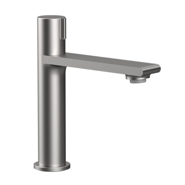 MITIGEUR LAVABO NICKEL BROSSE AVEC VIDAGE MANETTE PROGRESSIVE FIGARO – Image 1