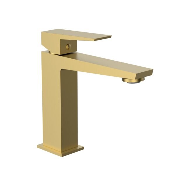 MITIGEUR LAVABO OR BROSSE AVEC VIDAGE SERIE GRAFIK – Image 1