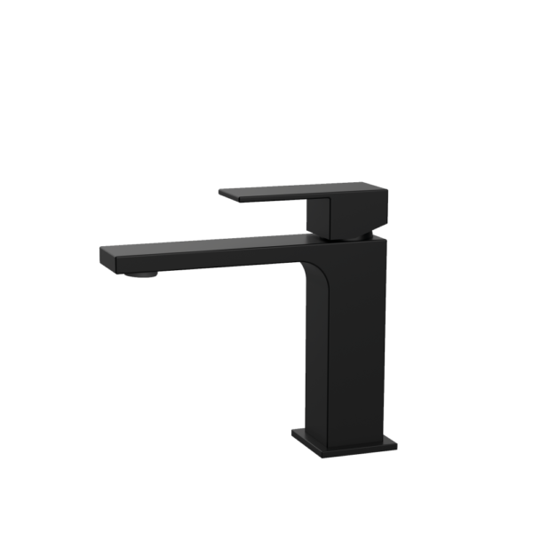 MITIGEUR LAVABO NOIR MAT AVEC VIDAGE SERIE HAXO – Image 1