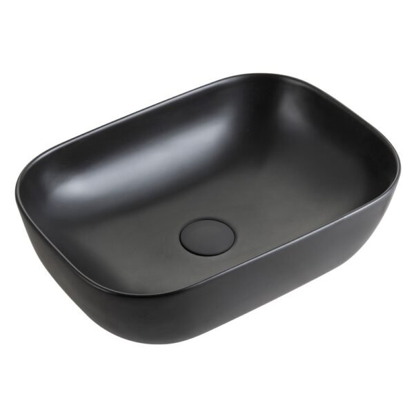 VASQUE NOIR MAT CERAMIQUE A POSER OVALE CALYPSO – Image 1
